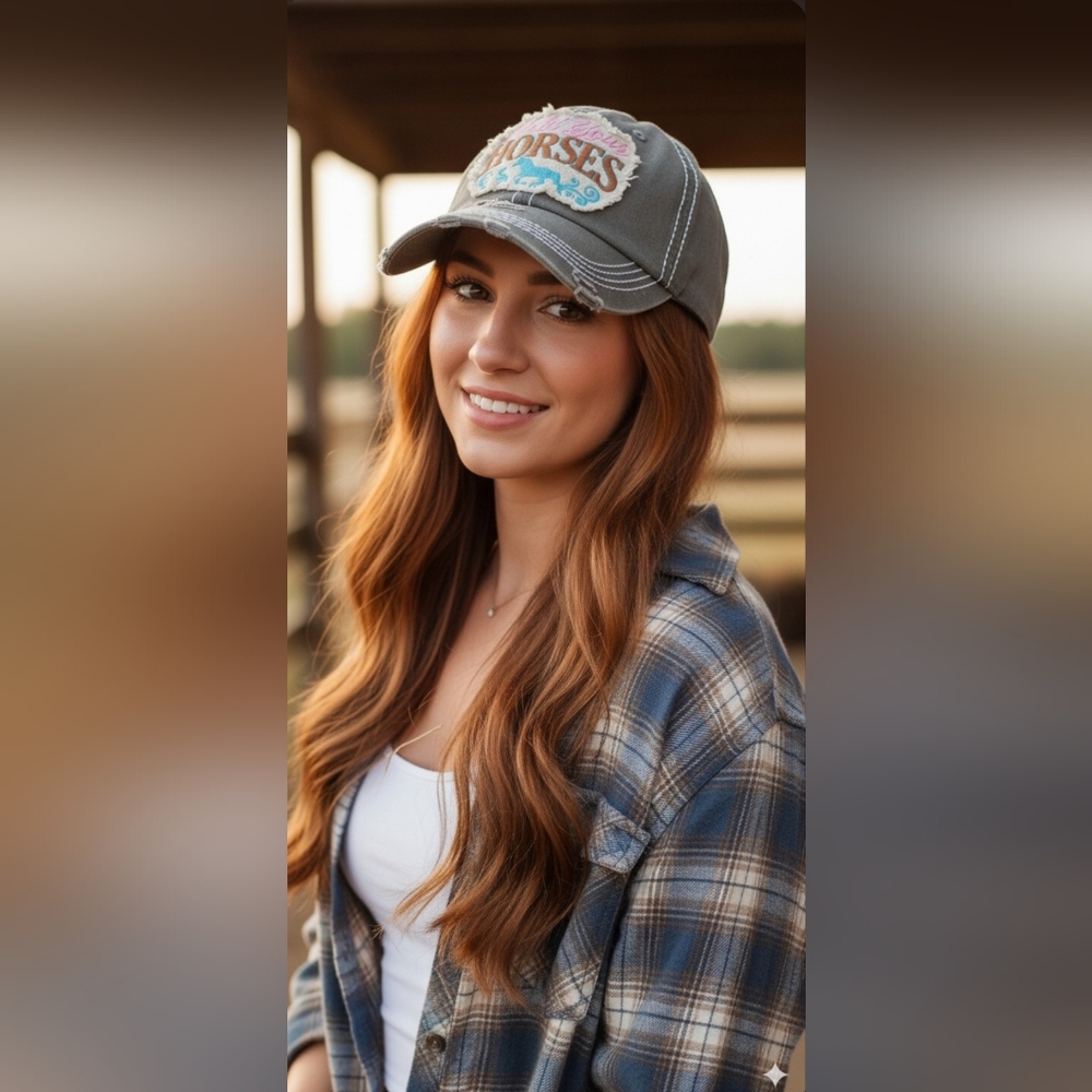 Hold Your Horses Vintage Washed Ball Cap